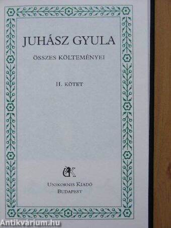 Juhász Gyula összes költeményei II. (töredék)