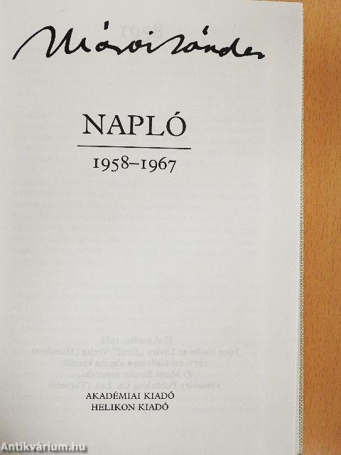 Napló 1958-1967