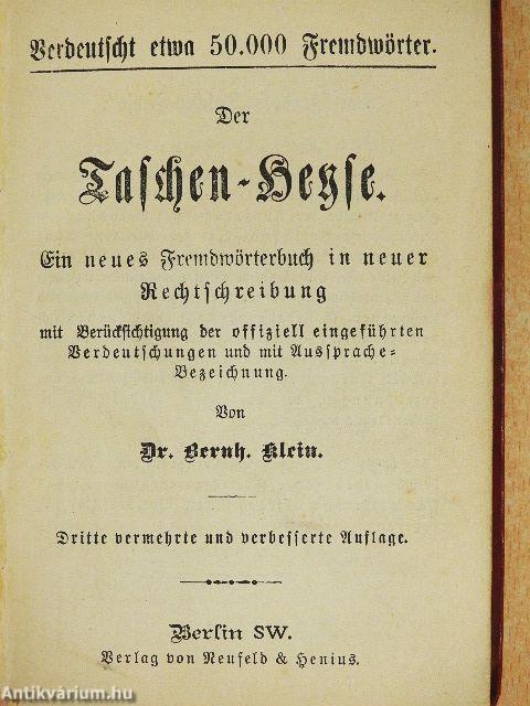 Der Taschen-Heyse (gótbetűs)