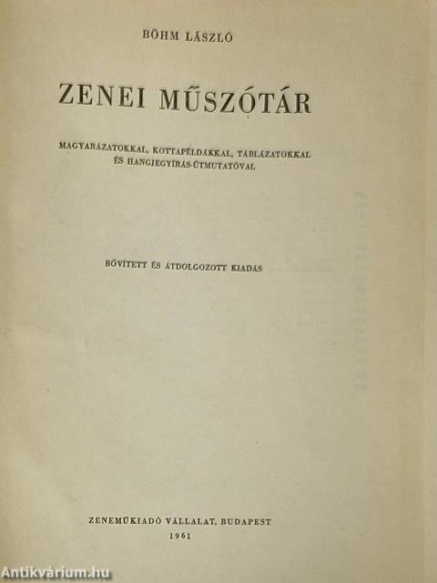 Zenei műszótár
