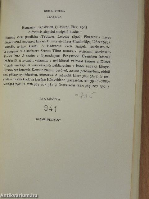 Párhuzamos életrajzok II.