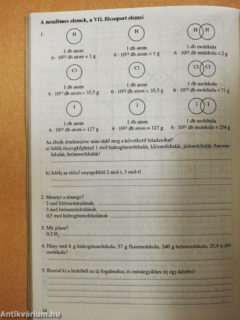 Kémia munkafüzet 12-13 éveseknek