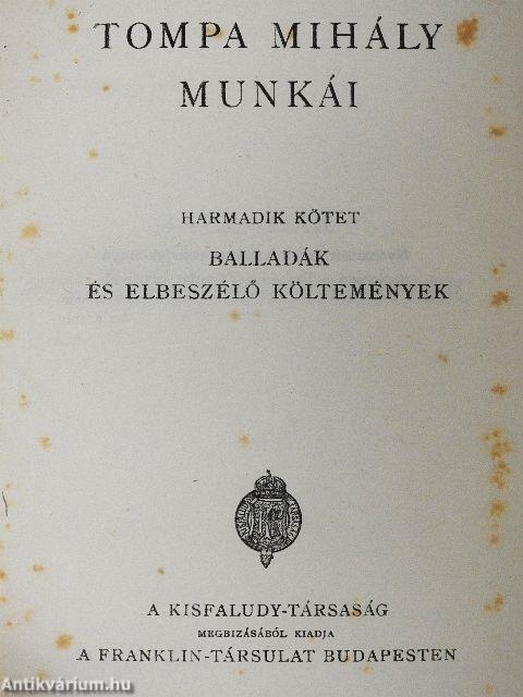 Tompa Mihály munkái III.