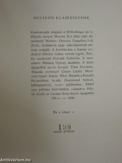 Moliére összes színművei I-II.