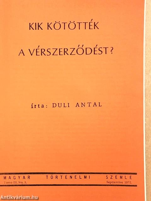 Kik kötötték a vérszerződést?
