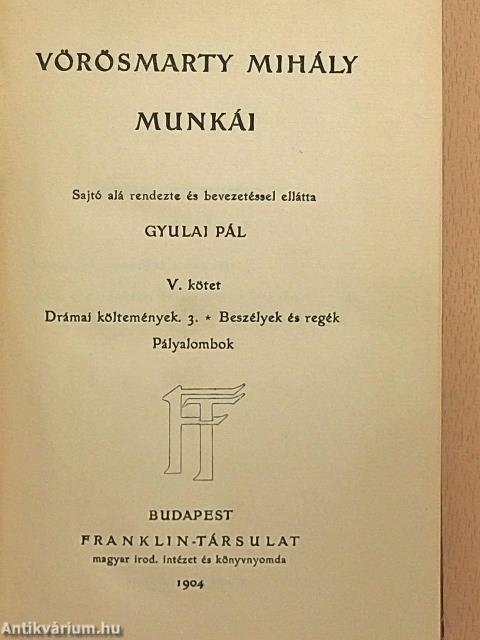 Vörösmarty Mihály munkái V.