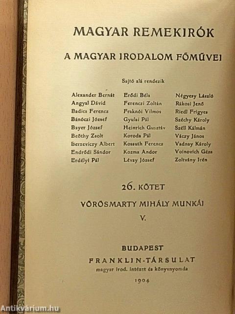 Vörösmarty Mihály munkái V.