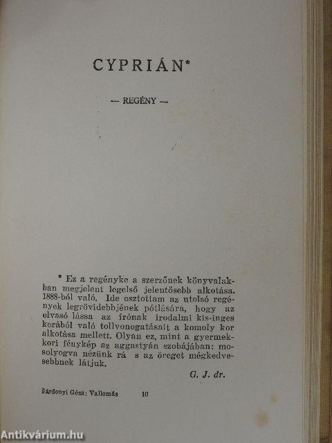 Vallomás/Cyprián