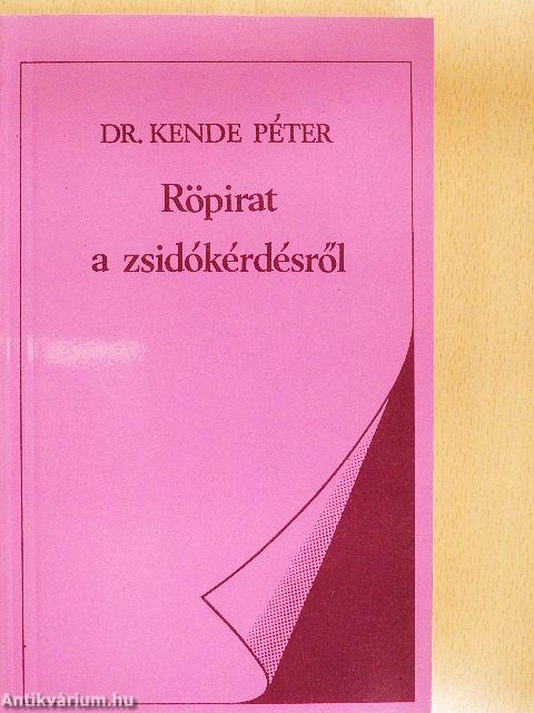 Röpirat a zsidókérdésről
