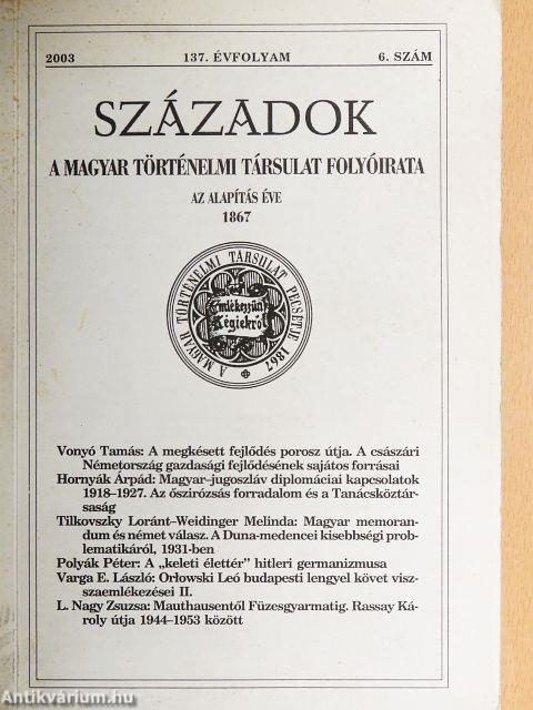 Századok 2003/6.