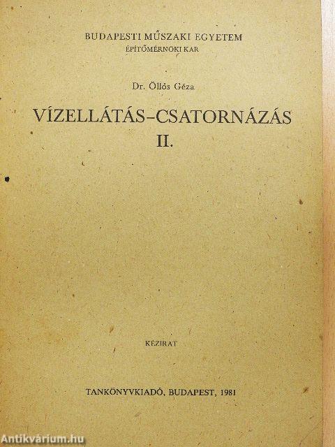 Vízellátás-csatornázás II.