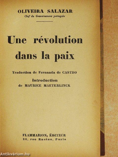 Une révolution dans la paix