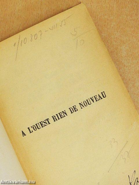 A L'Ouest rien de nouveau