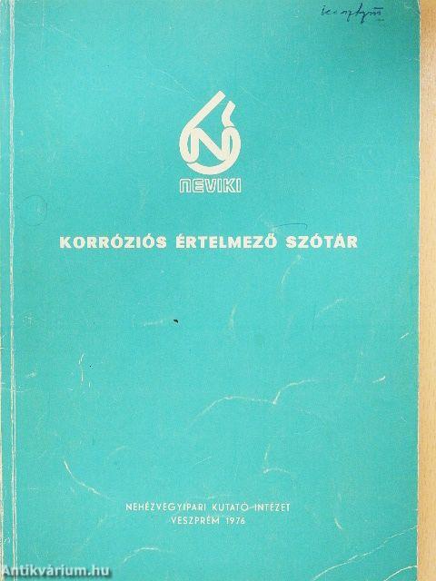 Korróziós értelmező szótár