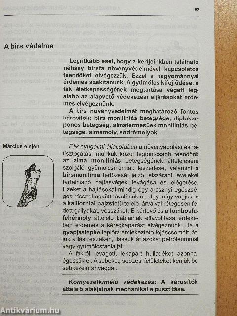 Kertészek növényvédelmi naptára