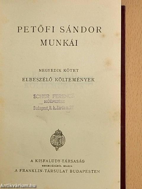 Petőfi Sándor munkái IV.