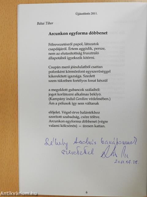 Újjászületés (dedikált példány)