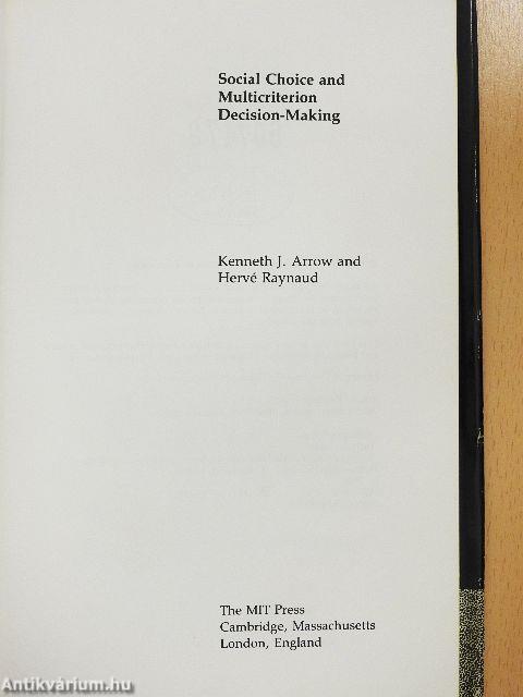 Social Choice and Multicriterion Decision-Making