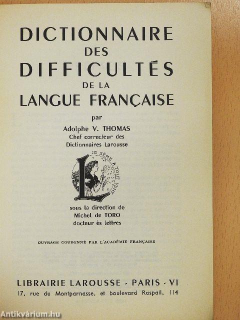 Dictionnaire des difficultés de la langue francaise