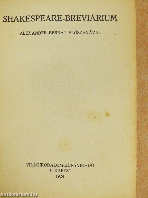 Shakespeare-Breviárium