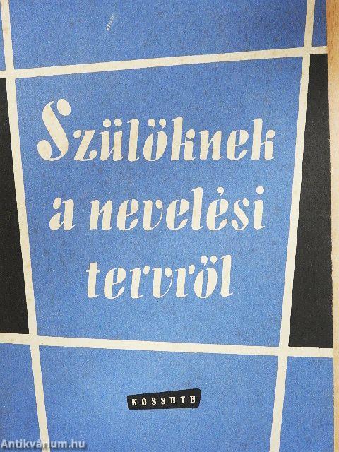 Szülőknek a nevelési tervről