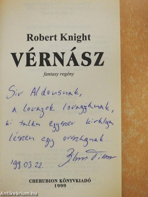 Vérnász (dedikált példány)