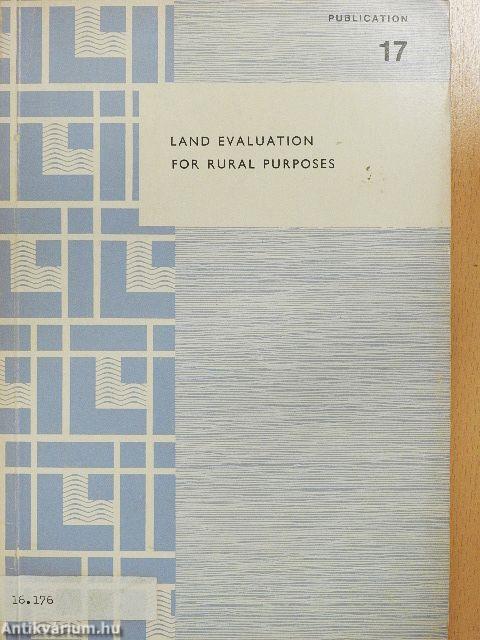 Land Evaluation for Rural Purposes