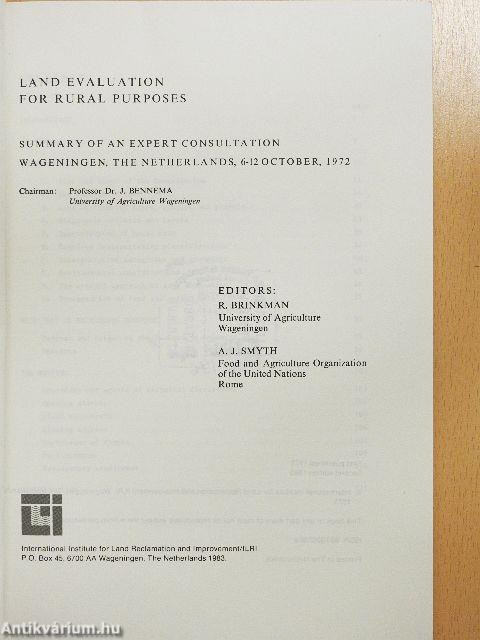 Land Evaluation for Rural Purposes