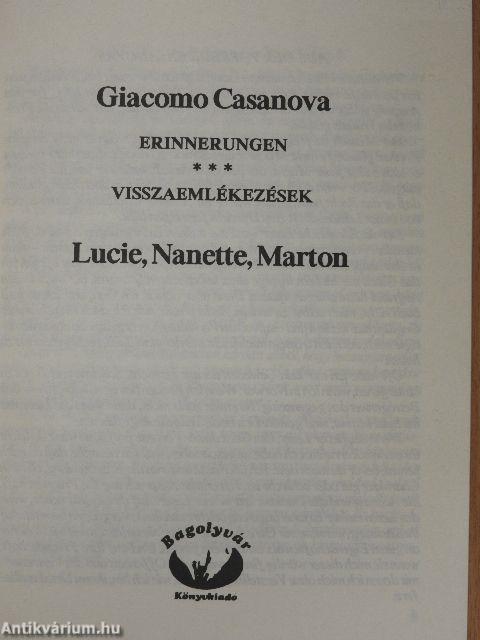 Visszaemlékezések. Lucie, Nanette, Marton