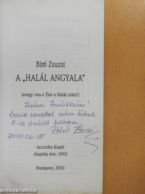 A "halál angyala" (dedikált példány)