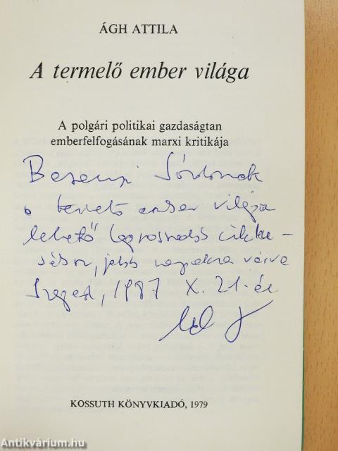 A termelő ember világa (dedikált példány)