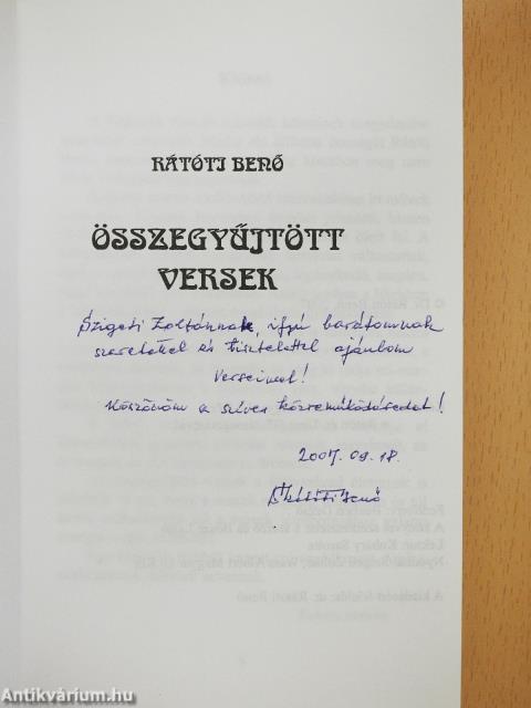 Összegyűjtött versek (dedikált példány)