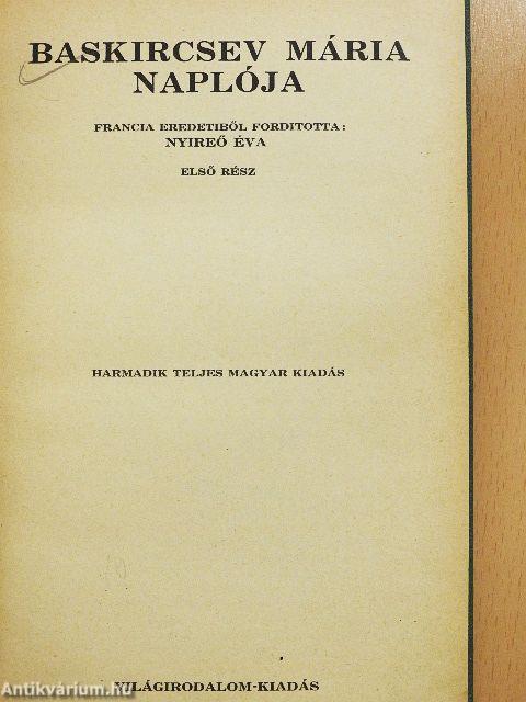 Baskircsev Mária naplója I-II.