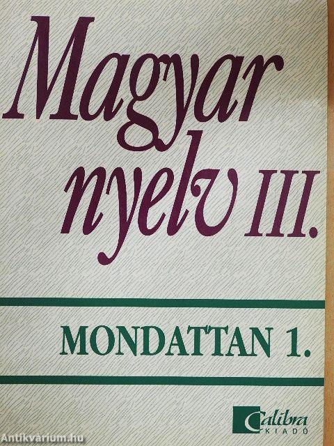 Magyar nyelv III.