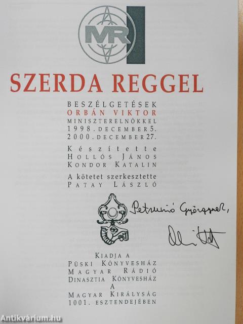 Szerda reggel (dedikált példány)