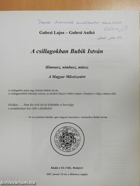 A csillagokban Bubik István (dedikált példány)