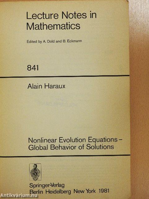 Nonlinear Evolution Equations - Global Behavior of Solutions