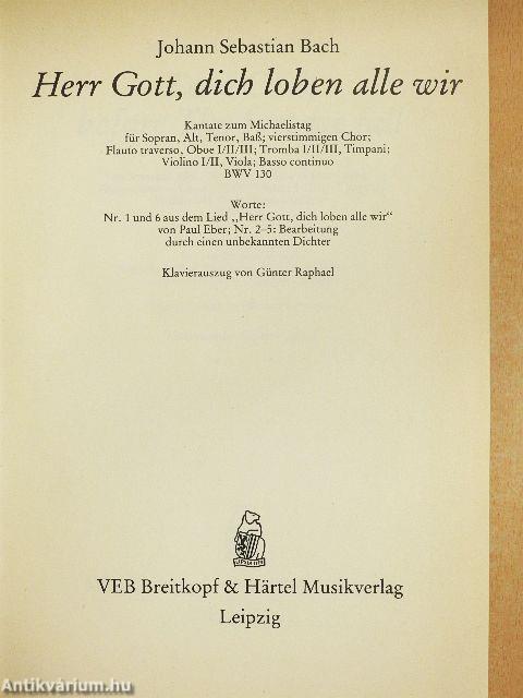 Kantate BWV 130-139.