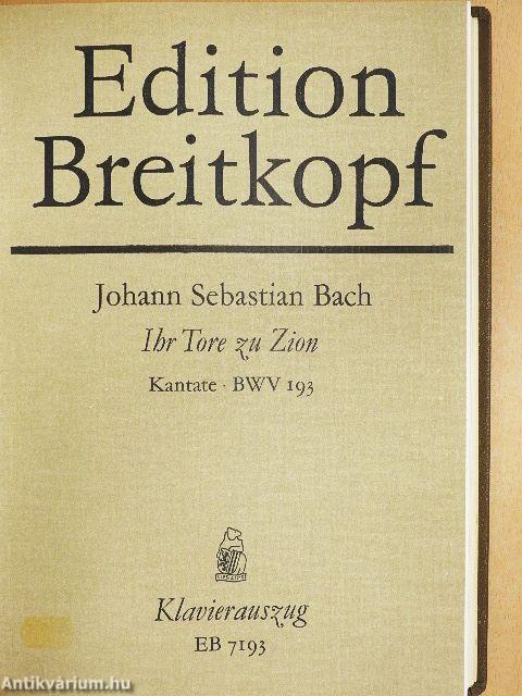 Kantate BWV 190-199.