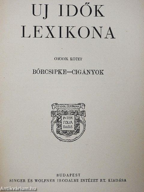Uj idők lexikona 5. (töredék)