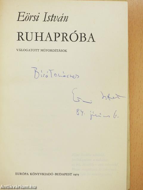 Ruhapróba (dedikált példány)