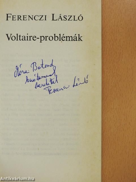 Voltaire-problémák (dedikált példány)