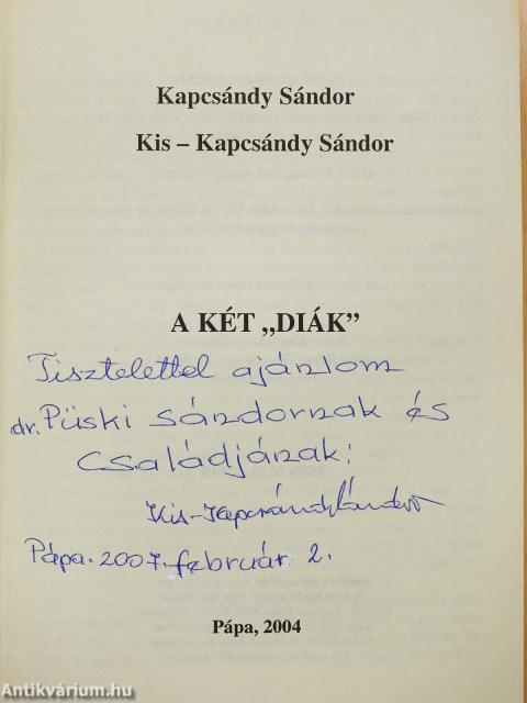 A két "diák" (dedikált példány)