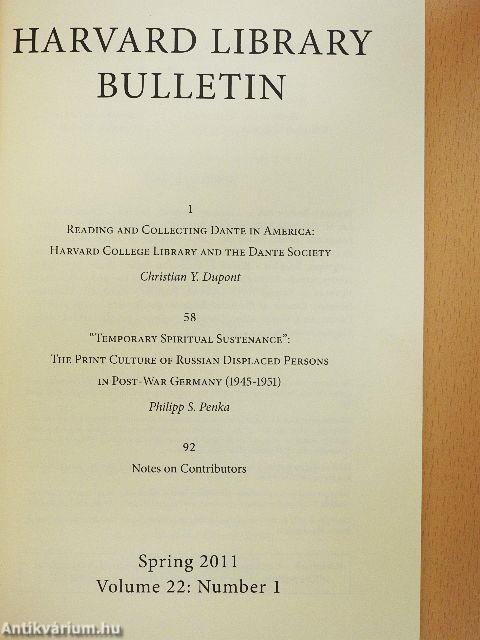 Harvard Library Bulletin Spring 2011