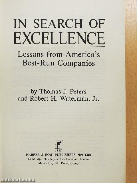 In Search of Excellence