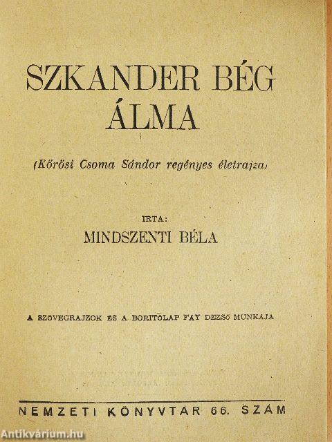 Szkander Bég álma