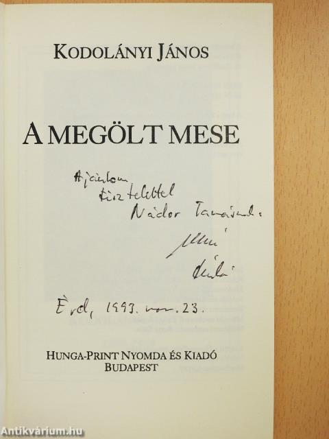 A megölt mese (dedikált példány)