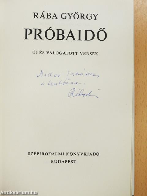 Próbaidő (dedikált példány)