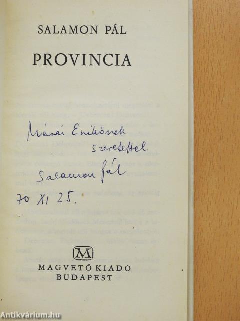 Provincia (dedikált példány)