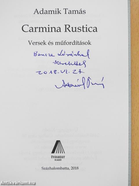 Carmina Rustica (dedikált példány)